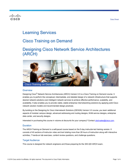 Designing Cisco Network Service Architectures (ARCH)