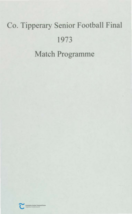 Co. Tipperary Senior Football Final 11Atchprograrnrne