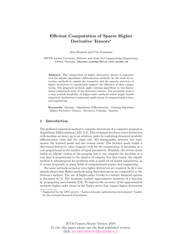 Efficient Computation of Sparse Higher Derivative Tensors⋆