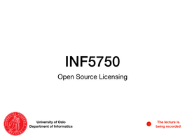 INF5750 Open Source Licensing