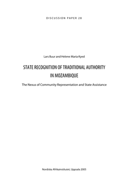 State Recognition of Traditional Authority in Mozambique