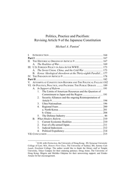 Revising Article 9 of the Japanese Constitution