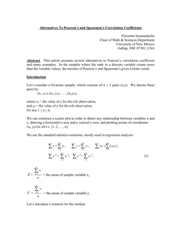 Alternatives to Pearson's and Spearman's Correlation Coefficients