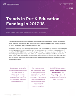 Trends in Pre-K Education Funding in 2017-18