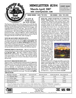 Newsletter #284 County Sales P.O