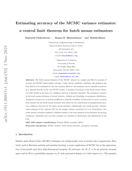 Estimating Accuracy of the MCMC Variance Estimator: a Central Limit Theorem for Batch Means Estimators