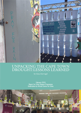 UNPACKING the CAPE TOWN DROUGHT:LESSONS LEARNED by Gina Ziervogel