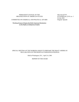 PERMANENT COUNCIL of the OEA/Ser.K/XVI ORGANIZATION of AMERICAN STATES GT/DADIN/Doc.23/01 Rev