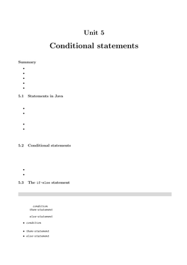 Conditional Statements