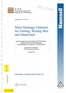 Main Drainage Channels for Fanling, Sheung Shui and Hinterland