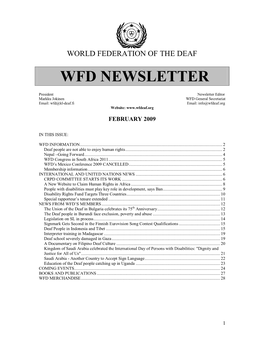 Wfd Newsletter