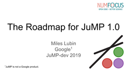 The Roadmap for Jump 1.0