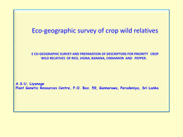 Eco-Geographic Survey of Crop Wild Relatives