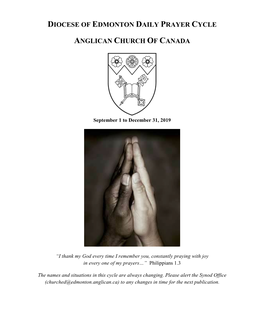 Diocese of Edmonton Daily Prayer Cycle Anglican