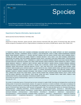 SPECIES RESEARCH INFORMATION • 002 Species, Volume 11, Number 28, November 12, 2014 754 5 –
