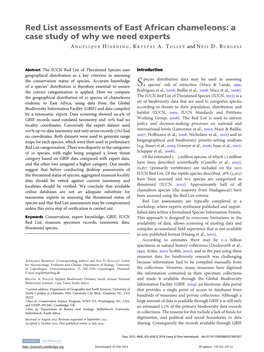 Red List Assessments of East African Chameleons: a Case Study of Why We Need Experts