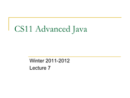 CS11 Advanced Java