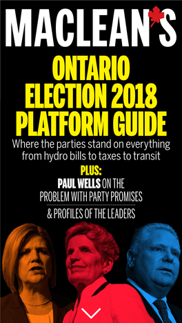 Ontario Election 2018 Platform Guide