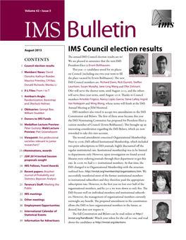 IMS Council Election Results