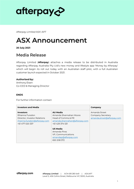 Media Release