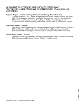 Scaffolding Student's Conceptions of Proportional Size and Scale