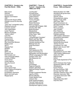 CHAPTER 6: Canada in the Post War World – 1950S Baby Boom Suburbs Consumerism Massey Commission CBC National Film Board (NFB)