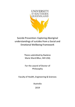 Suicide Prevention: Exploring Aboriginal Understandings of Suicides from a Social and Emotional Wellbeing Framework