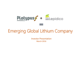 Emerging Global Lithium Company