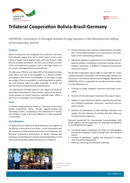 Trilateral Cooperation Bolivia-Brasil-Germany