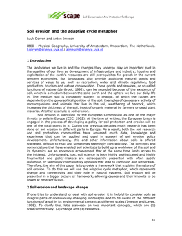 Soil Erosion and the Adaptive Cycle Metaphor