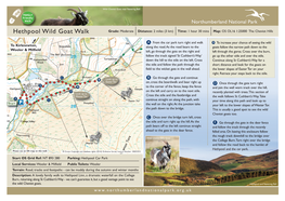 Hethpool Wild Goat Walk Grade: Moderate Distance: 2 Miles (3 Km) Time: 1 Hour 30 Mins Map: OS OL16 1:25000 the Cheviot Hills