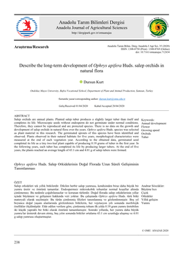 Anadolu Tarım Bilimleri Dergisi Anadolu Journal of Agricultural Sciences