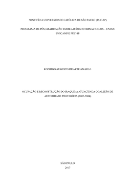 Programa De Pós-Graduação Em Relações Internacionais – Unesp, Unicamp E Puc-Sp