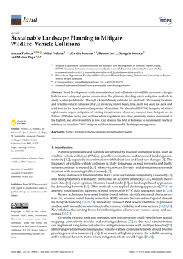 Sustainable Landscape Planning to Mitigate Wildlife–Vehicle Collisions