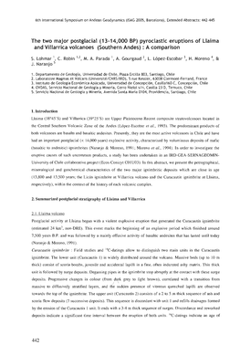 Pyroclastic Eruptions of Llaima and Villarrica Volcanoes (Southern Andes) : a Comparison