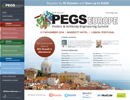 PEGS Europe 2014 in Lisbon James West, Ph.D., Research Fellow, Protein Engineering, Cytomx Therapeutics, Inc