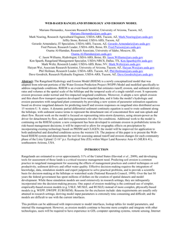 Web-Based Rangeland Hydrology and Erosion Model