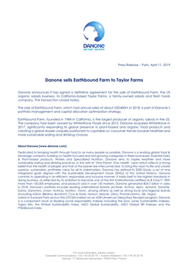Danone Sells Earthbound Farm to Taylor Farms
