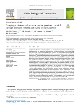 Foraging Preferences of an Apex Marine Predator Revealed Through Stomach Content and Stable Isotope Analyses