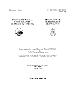 Limited IOC-IHO/GEBCO SCUFN-XIV/3 English Only