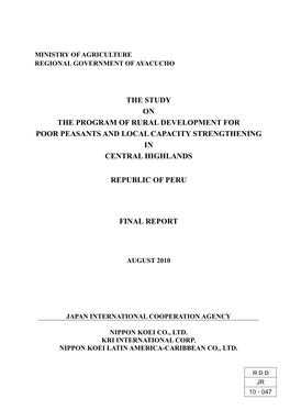 The Study on the Program of Rural Development For