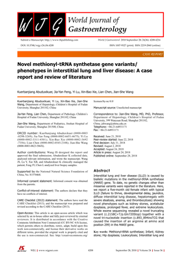 Novel Methionyl-Trna Synthetase Gene Variants/ Phenotypes in Interstitial Lung and Liver Disease: a Case Report and Review of Literature