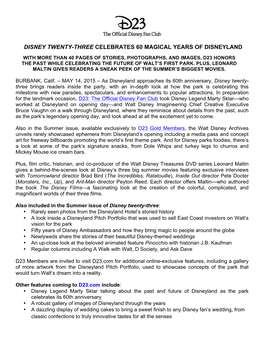 Disney Twenty-Three Celebrates 60 Magical Years of Disneyland