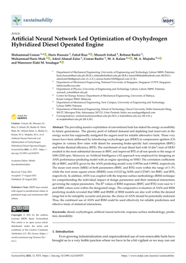 Artificial Neural Network Led Optimization of Oxyhydrogen Hybridized Diesel Operated Engine