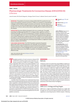 Pharmacologic Treatments for Coronavirus Disease 2019 (COVID-19): a Review