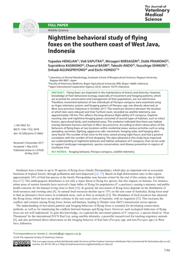 Nighttime Behavioral Study of Flying Foxes on the Southern Coast of West Java, Indonesia