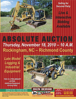 ABSOLUTE AUCTION Thursday, November 18, 2010 – 10 A.M