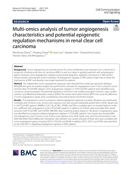 Multi-Omics Analysis of Tumor Angiogenesis Characteristics And