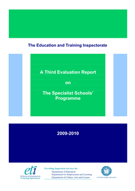 A Third Evaluation Report on the Specialist Schools' Programme