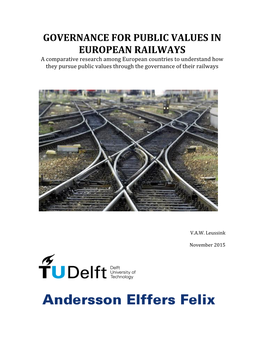 Governance for Public Values in European Railways